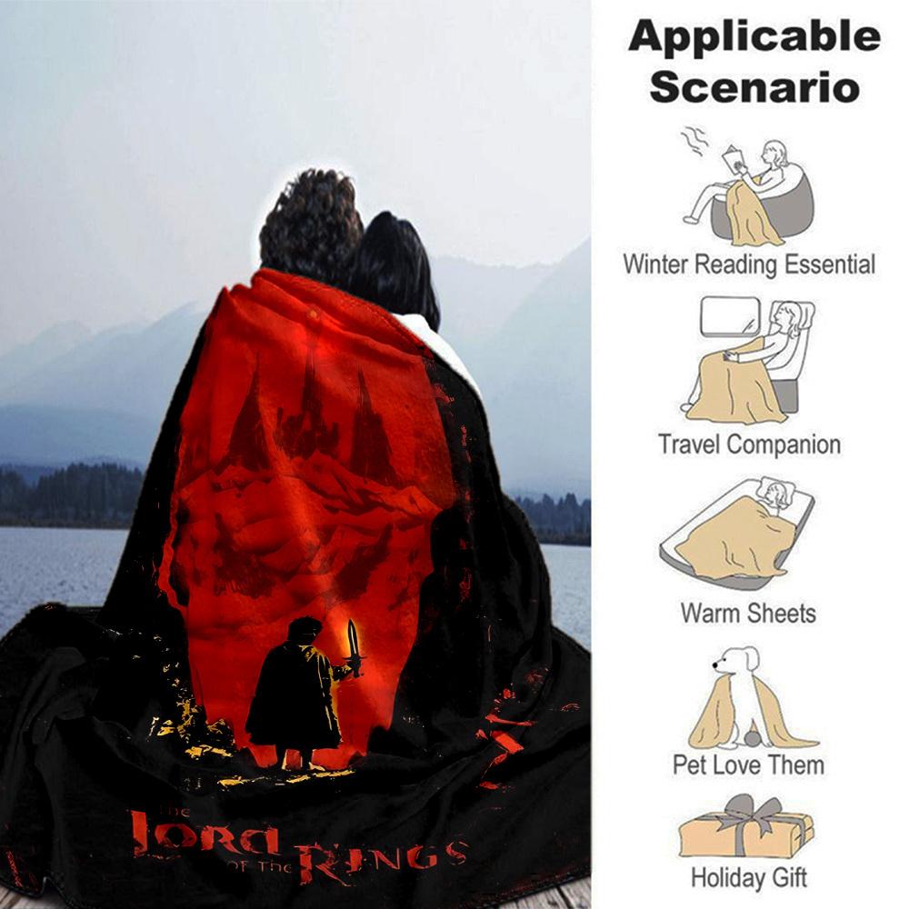 1pc The Lord of the Rings Flannel Blanket Soft Warm Throw for Home, Office, Travel, All-Season Cozy Bedding GiftL1073