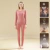 Men's and Women's Wool Silk Thermal Underwear Set with Mink Velvet Knee Pads - Warm Autumn Bottoming Shirt and Trousers