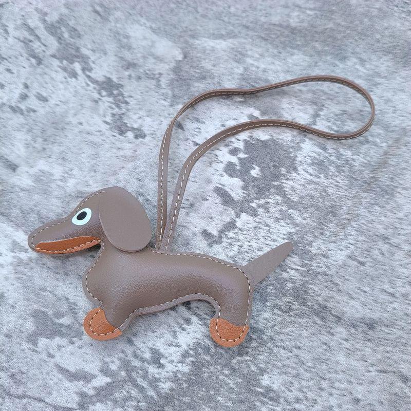 Классический милый кожаный брелок с щенком, подвеска в виде милой таксы, сумка, брелок для телефона, брелок, аксессуары