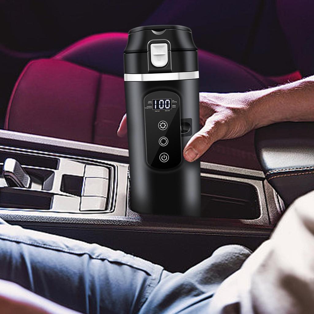 500 мл портативный электрический автомобильный чайник 12 В/24 В ЖК-дисплей нагревательная автомобильная чашка кофеварка кипятильник бутылка нагревательная кружка