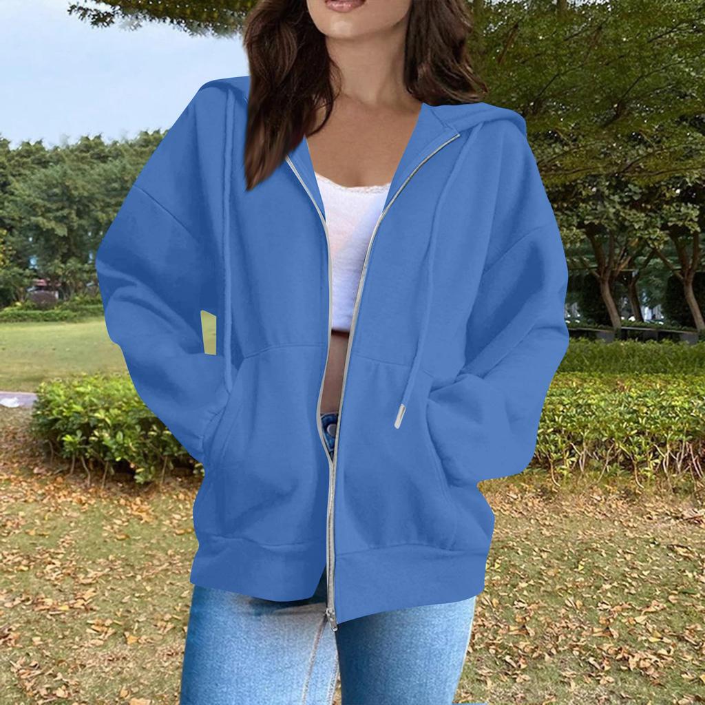 Женская мода Повседневные толстовки с капюшоном и длинным рукавом однотонные топы