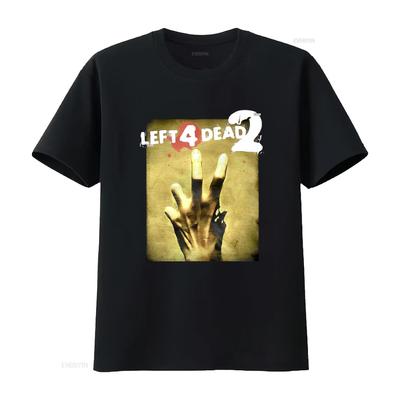 Классическая футболка Left 4 Dead 2 для мужчин и женщин, черный цвет, винтажная, стирка, уличный стиль, немного удобная