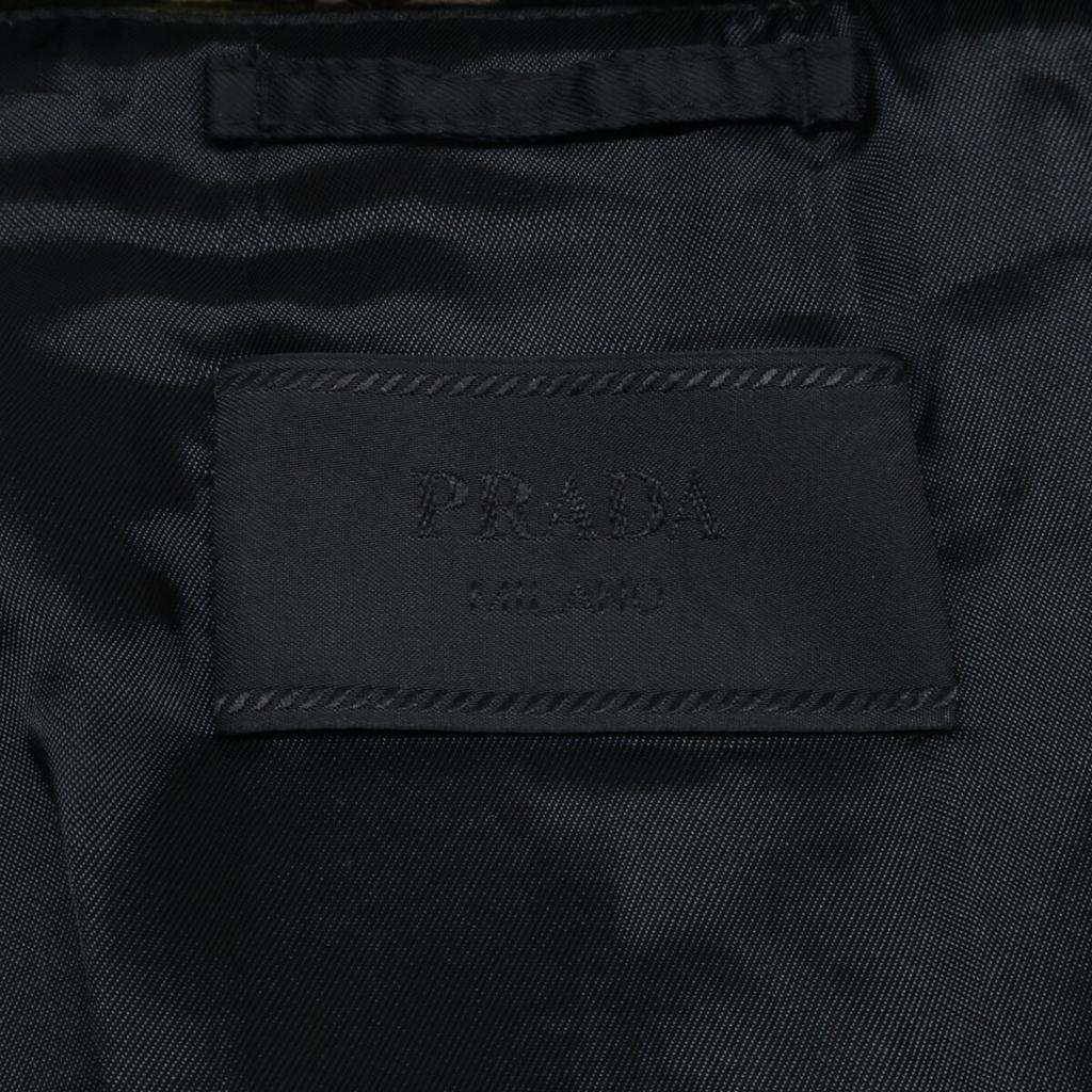 Prada 10AW UGW921 Двубортное пальто-жакет 48 хаки Б/у