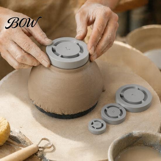 Pottery Foot Ring Tool 5Pcs/Set Tools, Base Molder, Clay Aligner, Adjustable Mold Even Press for Bowls And Cups, DIY Wheel Projects