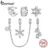 BAMOER Solid 925 Sterling Silver Snowflakes Series Charm Бусины подходят для оригинального браслета и ожерелья Ювелирные изделия своими руками bamoer Charm