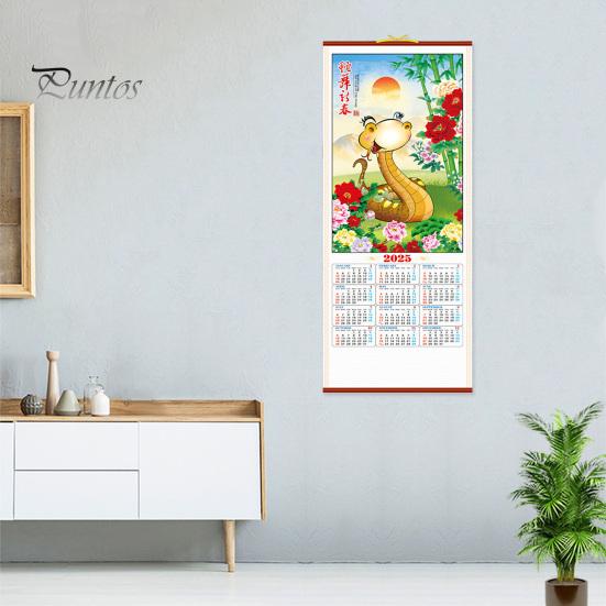 Настенный календарь 2025 года, китайский Новый год, год Змеи, подвесной календарь, ежемесячный лунный календарь для домашнего офиса, декор