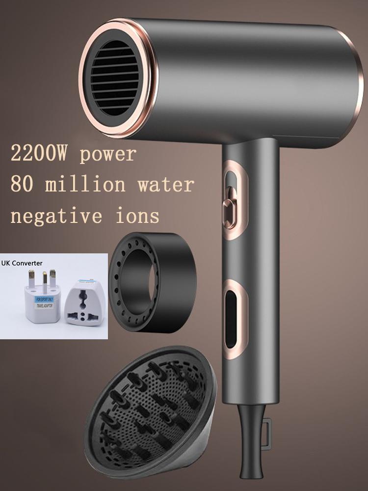 Portable Hair Dryers Negative Ion 1800W 2200W Three-gear Heating and Cooling Adjustment High Power Blue Light Anti-static Blow Dryer Home Appliance