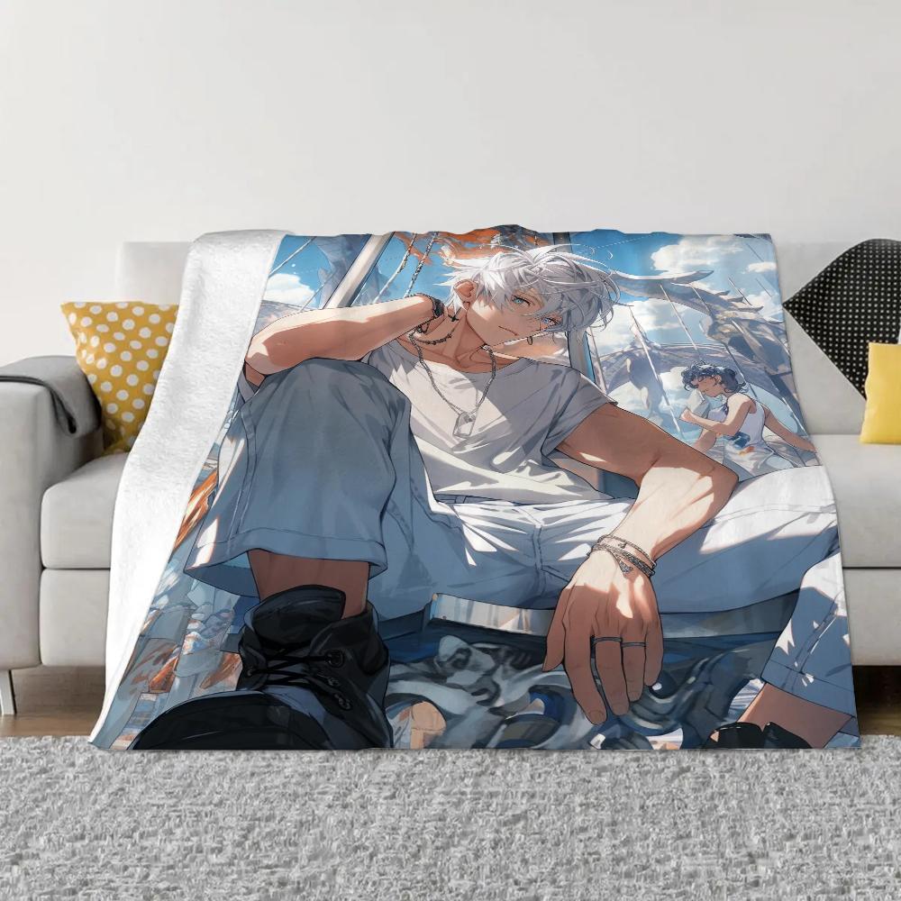 Jujutsu Kaisen-Gojo Satoru Bed Throw Blanket for Sofa Luxury Bedding Fluffy Plaid Custom Blankets King Size Home Interior Knee &