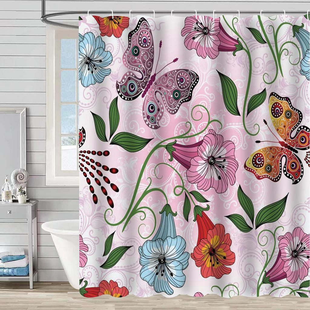 Flower Leaf Bathroom Thickened Waterproof And MildewProof Shower Curtain Design