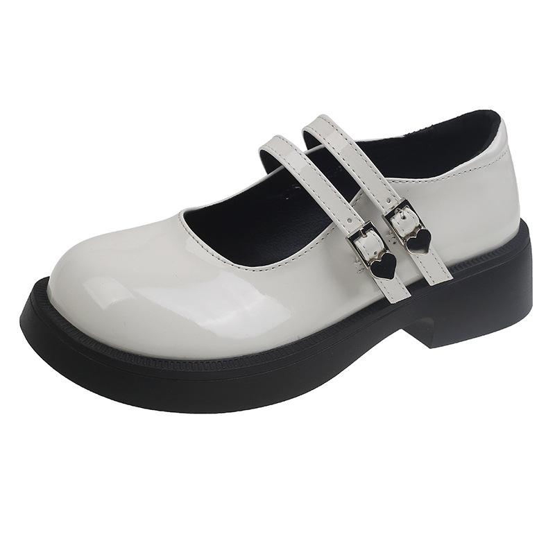 Модная универсальная черная платформа на толстом каблуке, женская обувь из мелкой кожи, новая весенне-осенняя обувь Мэри Джейн