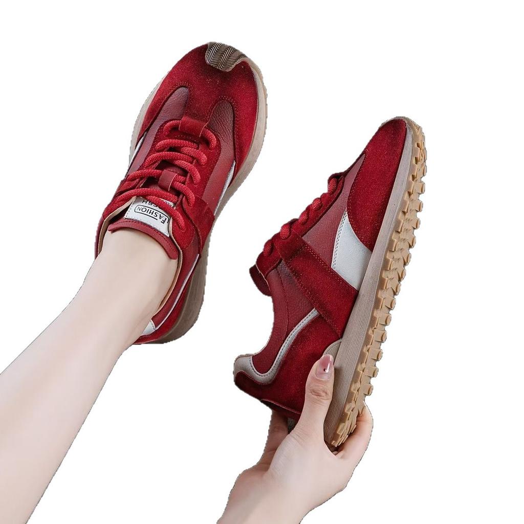 Кожаная сетка кроссовки Форрест Гамп женские 2025 новая осень дышащие ретро универсальные платформа повседневные спортивные вафли