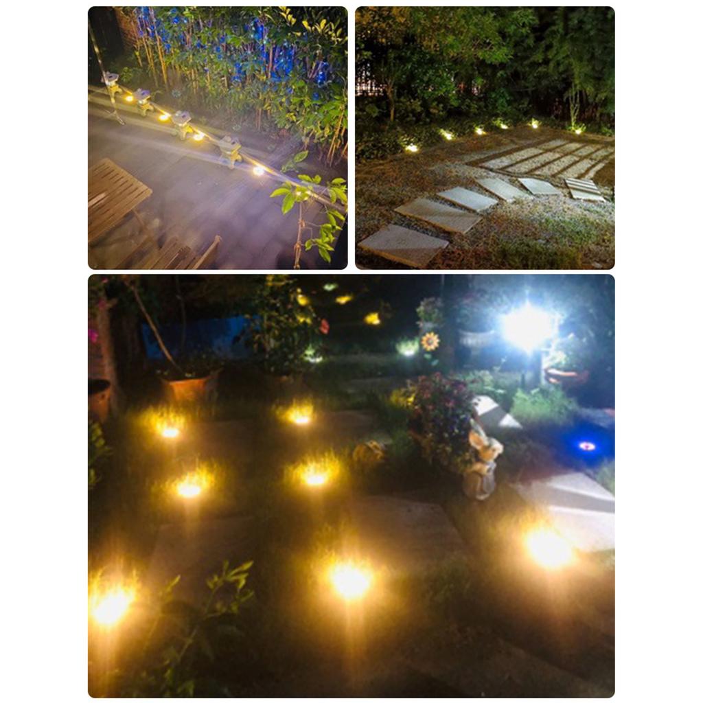 Solar Ground Lights Waterproof Solar Garden Lights Auto On/Off Lawn Landscape Lights In-Ground LED