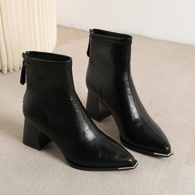Winter Pointed Sexy/Comfortable Zipper Square Heel Casual Knight Boots Fashionable New Elegant Banquet High-Heeled Women'S Boots