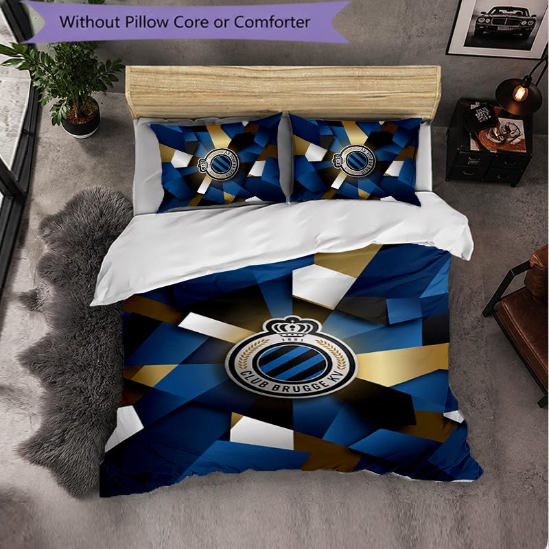 Club Brugge FC Themed Bedding 3Pcs Duvet Cover Set Decorative Bed Linen For Teen Room Home Decoration