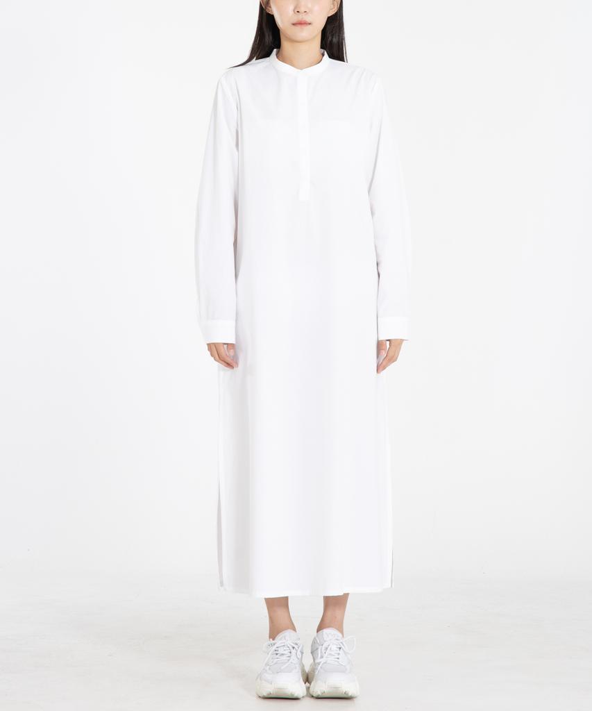 Row To Row Wrd036 Washed Fine Cotton Long Shirt Dress (White)