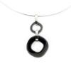 [L6703] - Silver-black 'Choreography' Steel Necklace (ceramic)