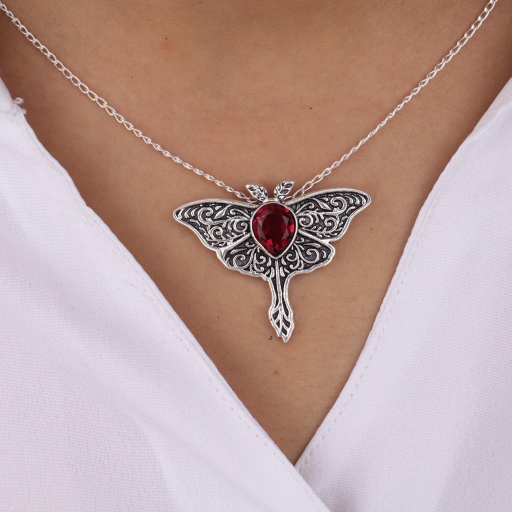 Pink Rubellite Gemstone 925 Sterling Silver Jewelry Chain Pendant 1.2" For Girl CP-31-6