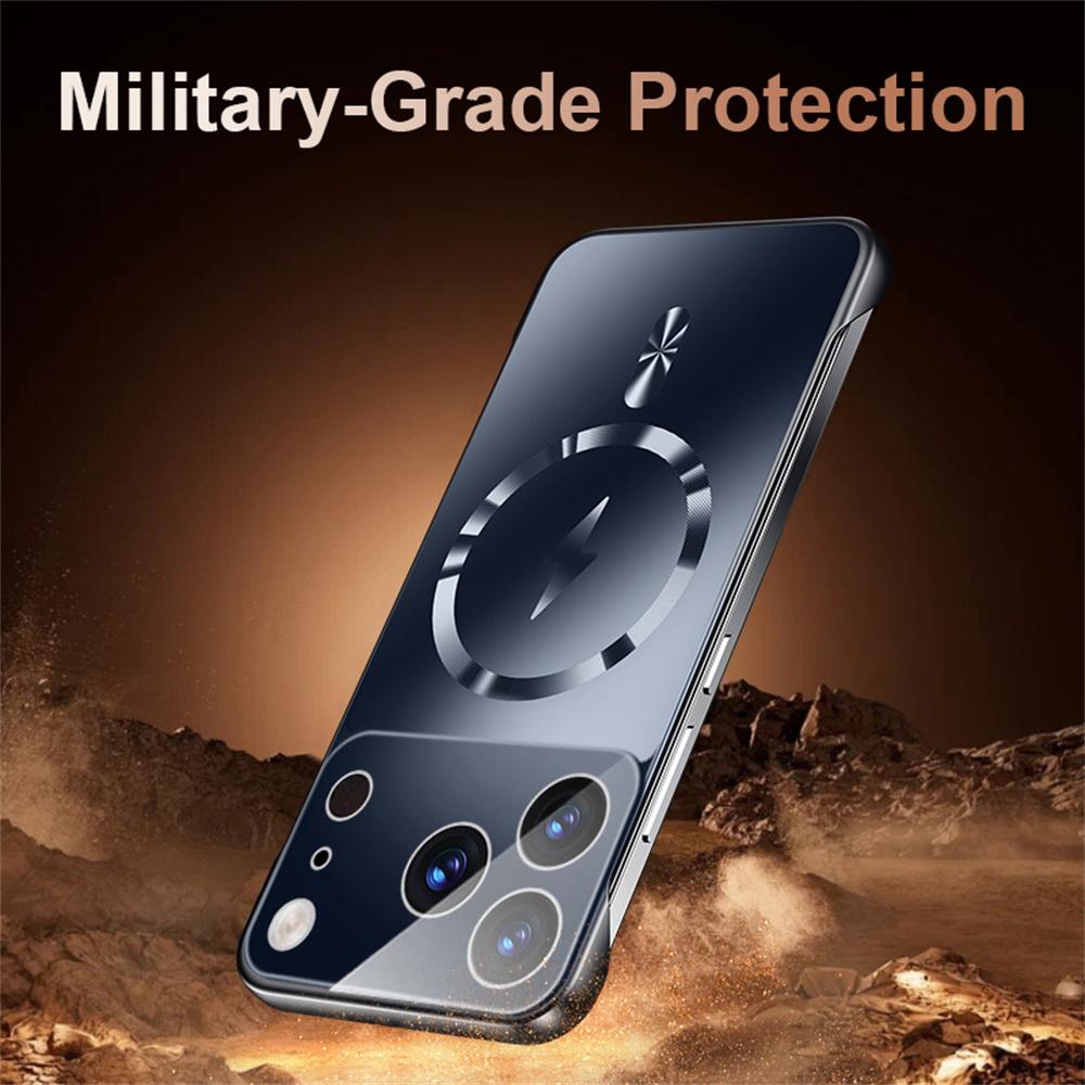For Magsafe Ultra Thin Frameless Nano AG Frosted Phone Case For 17 Air 16 15 14 13 12 11 Pro Max Wireless Charging Cover