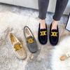 Fashion 2025 Thicken Plush Fur Flats Women Luxury Chains Lambswool Loafers Tweed Shoes Ladies Winter Warm Cotton Wool Mocasines Femmes