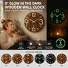 Silent Luminous Wall Clock 8 Inch Quartz Wall Clock Minimalist 3D Wall Clock  Office