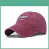 Wash Cotton Neutral Vintage Shark Embroidered Baseball Cap With Adjustable Strap