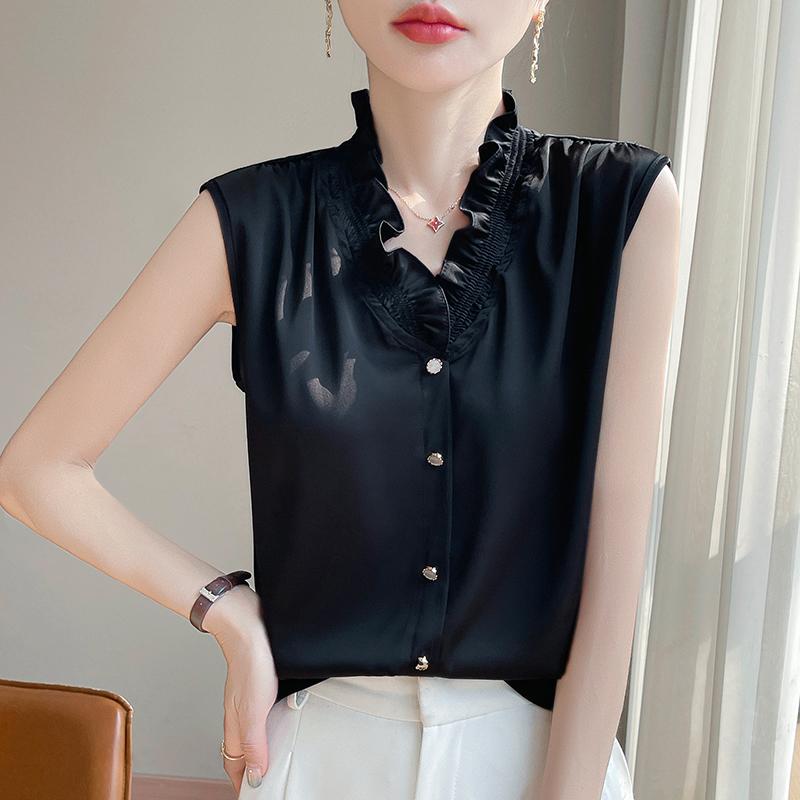 Женская летняя рубашка из шелка тутового шелкопряда, 50% шелка, 50% полиэстера, дышащая, легкая, с короткими рукавами, для поездок на работу, повседневная мода