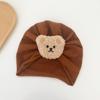 Детский тюрбан с милым мультяшным 3D медвежонком, шапочка для новорожденных мальчиков и девочек, милые весенне-летние хлопковые банданы для малышей, детские вещи