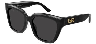 Солнцезащитные очки женские Balenciaga Asian BB0237SA, Посадка, 001, Черный/Серый