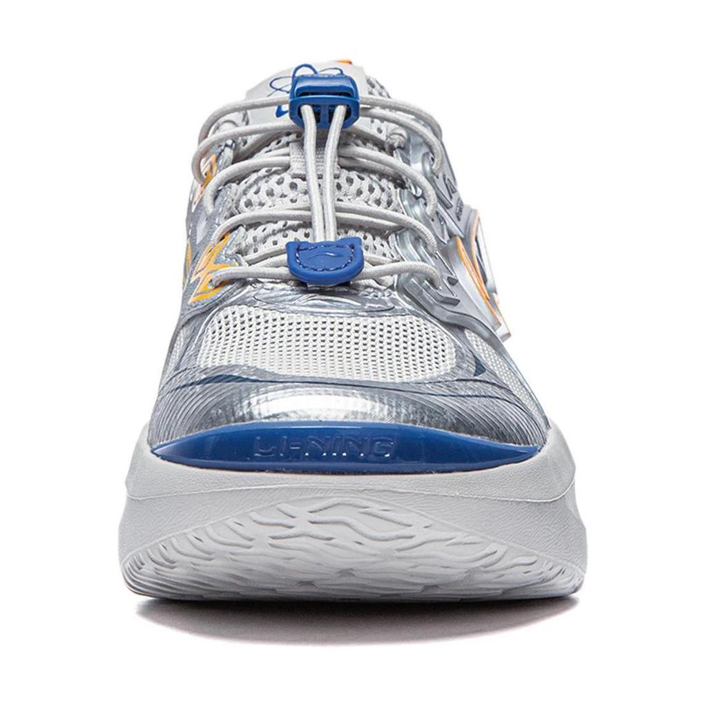 Li Ning Youth  Childrens Starry Comfortable Simple Non-Slip Wear-Resistant Casual Shoes Kids Casual Shoes Silver Blue Yellow YKCU142-3