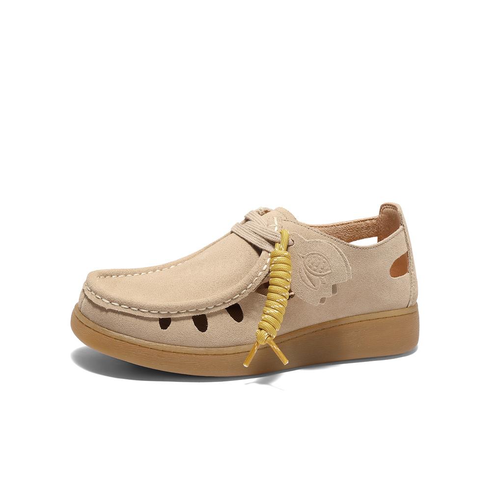 Senda Cheese Cocoa Women's 2025 Spring New Hollow Leisure Kangaroo Shoes 4SR21AM5