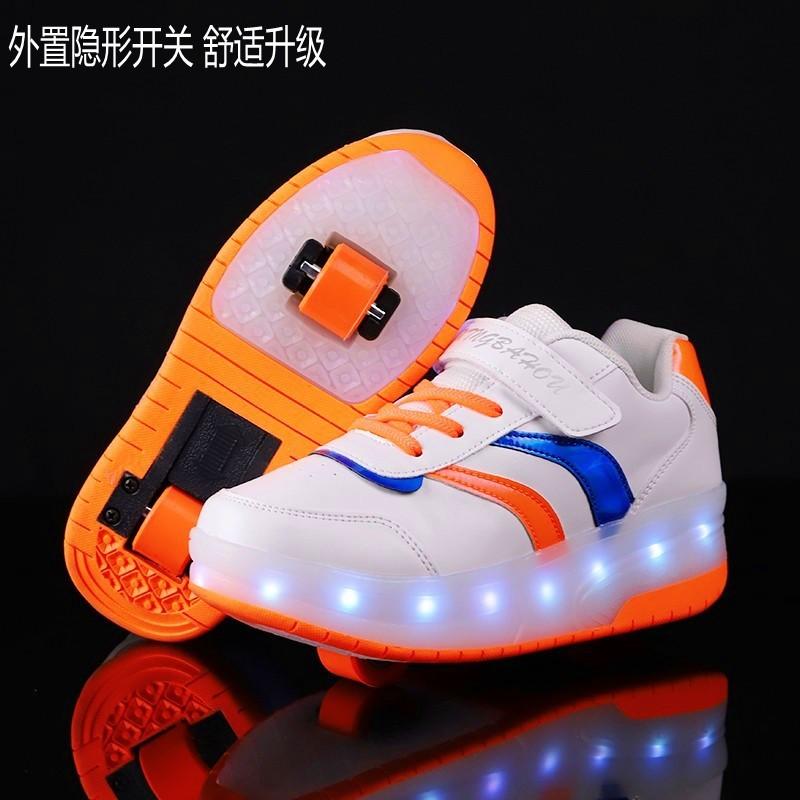 Luminous Led Runaway Shoes Double Wheel Boys Wheel Shoes