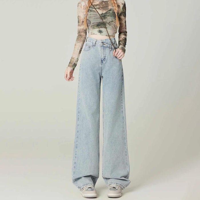 Дизайнерские джинсы-кюлоты с широкими штанинами для женщин. Новинка весенне-осеннего сезона. С высокой талией, облегающие бедра, прямые брюки для женщин.