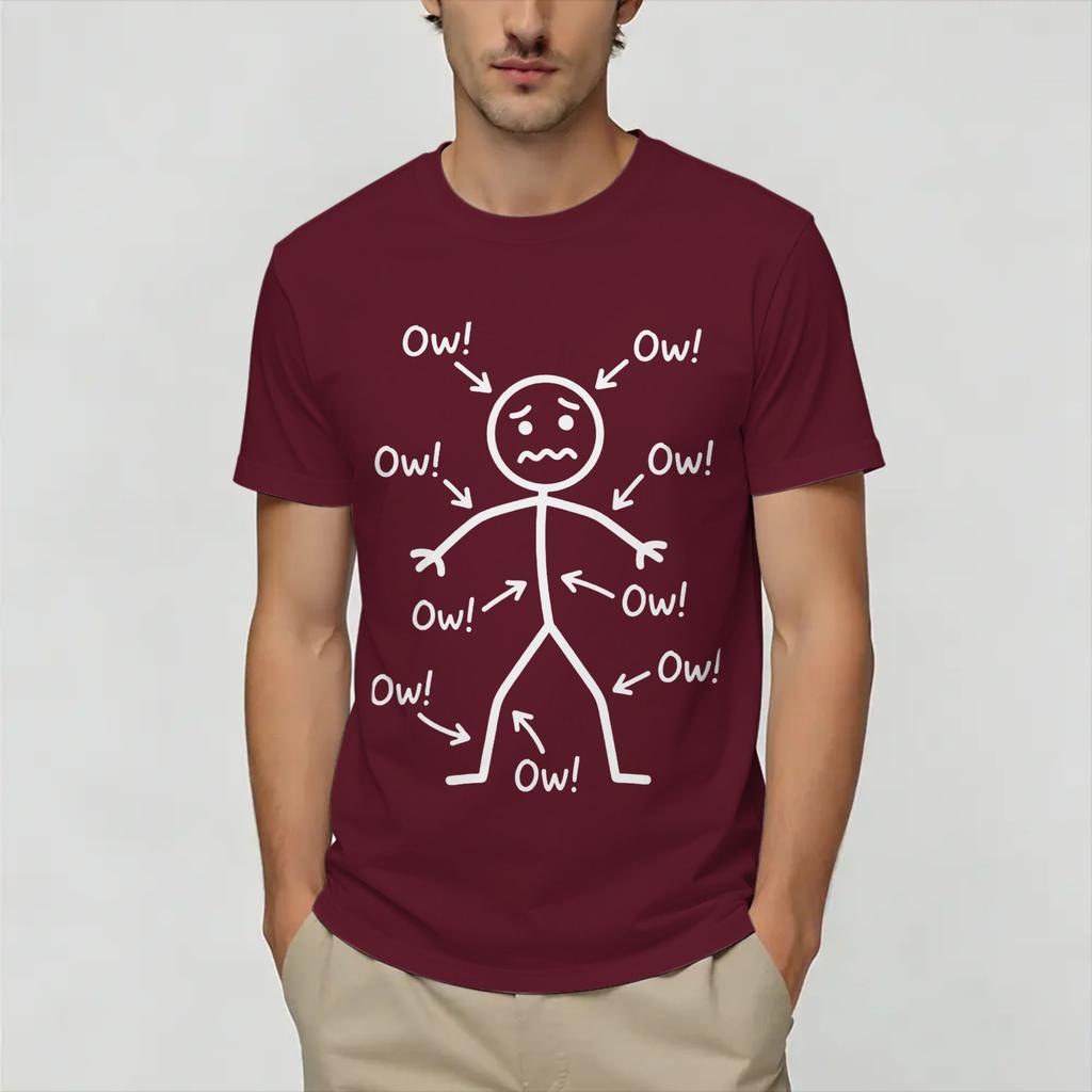Funny Ow Ow Ow Ow Saying Body T Shirt for Unisex Pure Cotton Amazing TShirt Crewneck Tee Shirt Short Sleeve Clothing Gift Idea