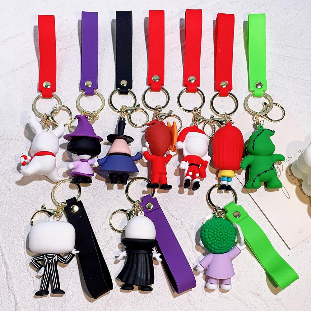 New The Nightmare Before Christmas Keychain Bag Pendant Jack Skellington Sally Action Figures Keyring