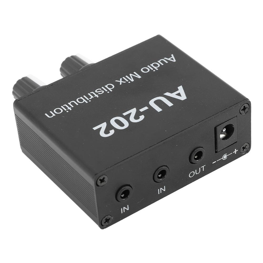 Independent Volume Control Small Sound Mixer 3.5mm Headphone Mixer Stereo Mixer  For Headphone