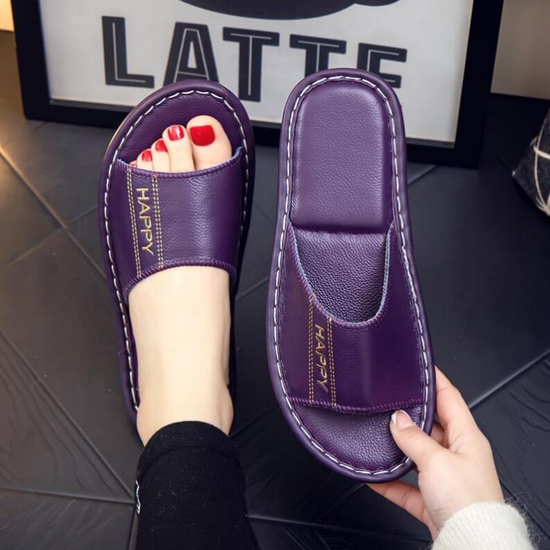 Тапочки из натуральной кожи, мужские и женские, летние, на плоской подошве, пляжная обувь, легкая, роскошная, дизайнерская обувь, удобные, парные тапочки