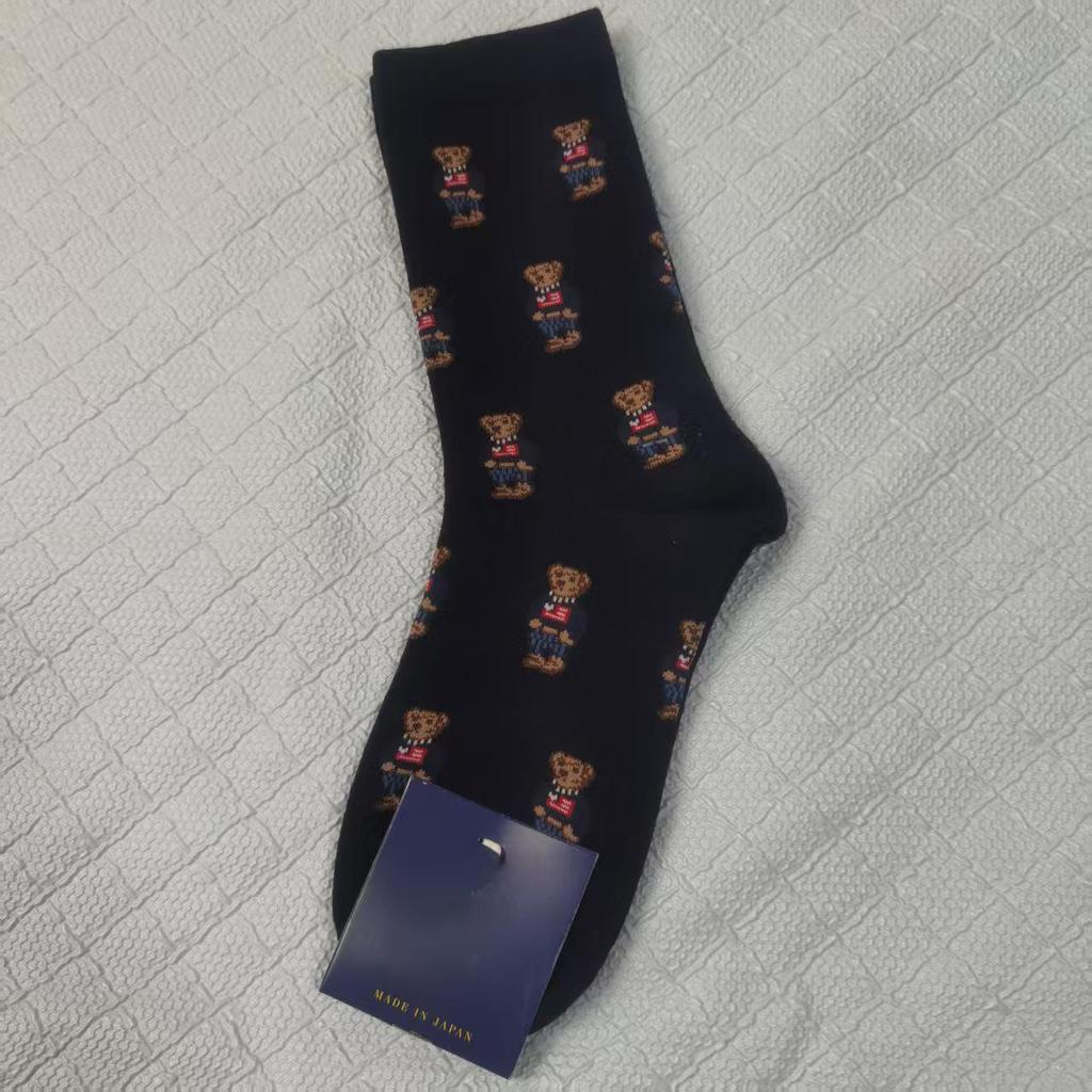 Осенне-зимние женские модные повседневные носки до середины икры с узором медведя