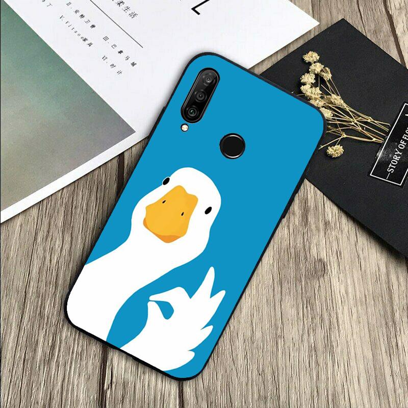 Мультяшный милый гусь для Huawei Nova Y72 Y73 Y90 Y70 Y60 Y91 Y61 12s 12i 11i 8i 9 10 SE P40 Lite P60 P30 Pro Чехол