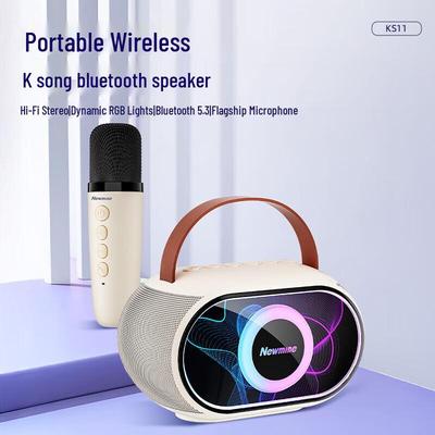 Портативная Bluetooth KTV колонка Newman KS11 с микрофоном, штекер CN (адаптер в комплекте)