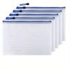 5pcs Waterproof Zip Bag A4 Transparent Document Bag Pen Filing Products Pocket Folder Office School Supply