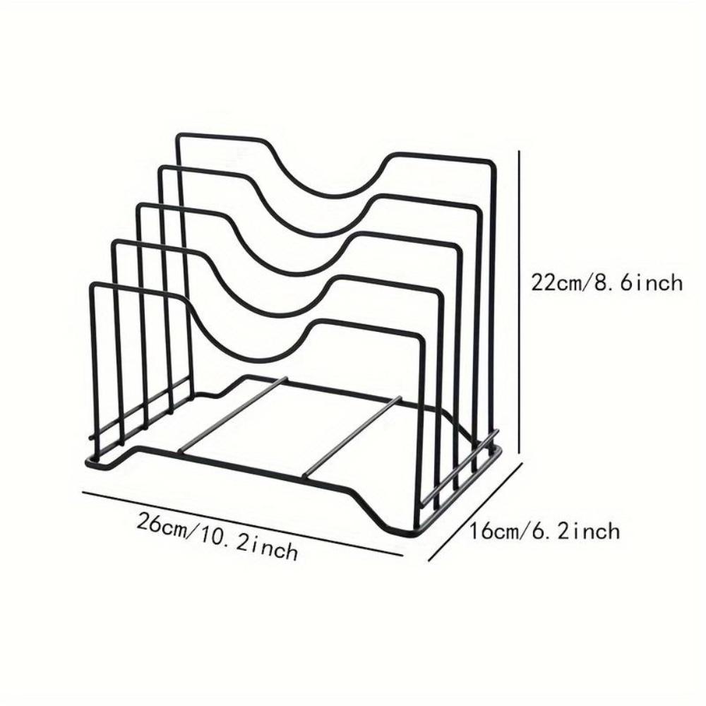 Hollow Design Pan Lid Organizer Multifunctional Cutting Board Holder Kitchen Storage Rack Cabinet