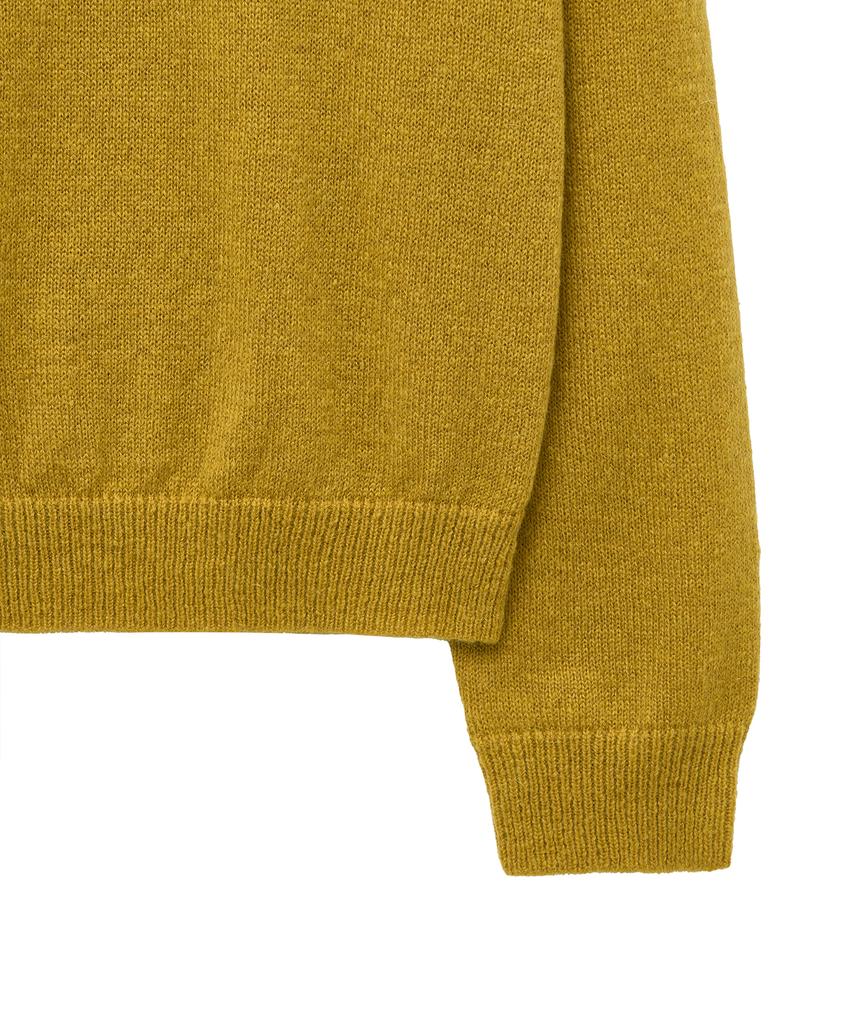 NOIRER Kid Mohair Boucle Crop Knit (Mustard)