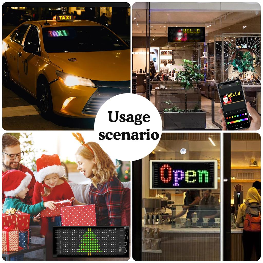 Дисплей автомобильного знака, программируемый, гибкий, прокручиваемый, светодиодный экран, панель, приложение luetooth для рекламы на заднем стекле автомобиля