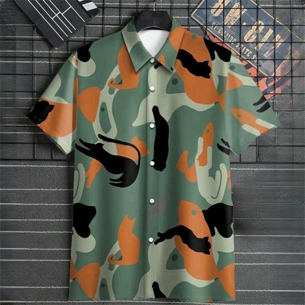 Простая мужская рубашка, напечатанная на 3D-принтере, высококачественная мужская одежда, рубашка с короткими рукавами в гавайском стиле для пляжной вечеринки