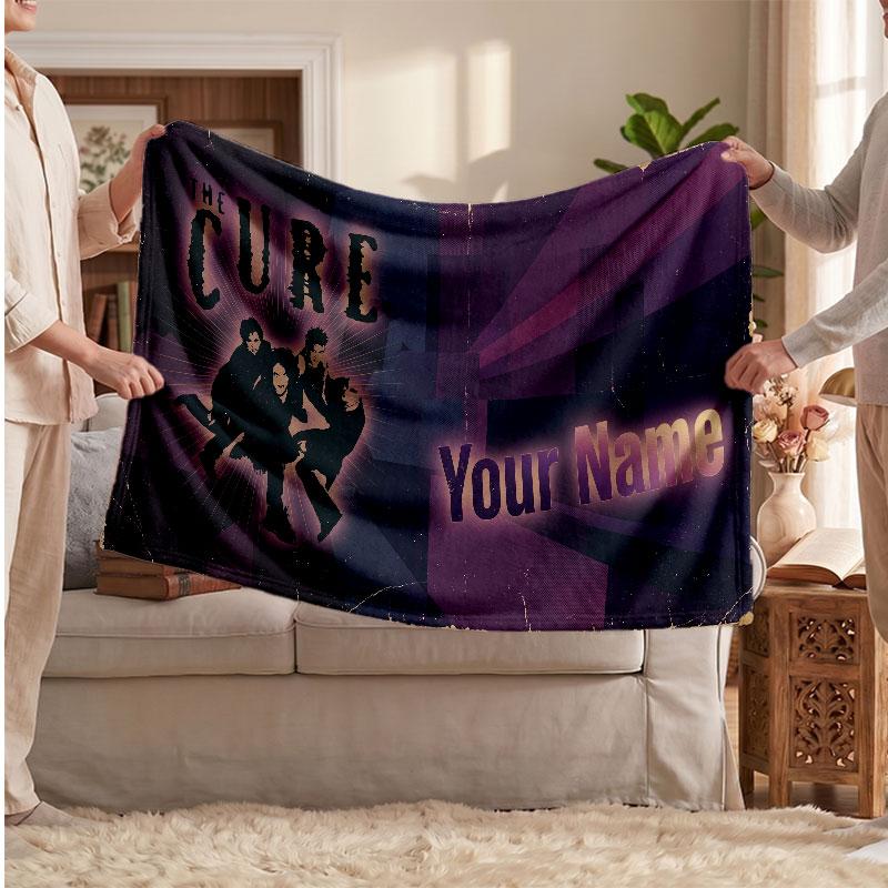 The Cure Flannel Blanket, Custom Name Text Personalized Soft Throw Blanket Home Decor Gift