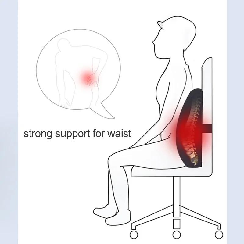 Автомобильная подушка для поясничной поддержки, подушка из пены с эффектом памяти, поясная подушка, автоподушка на спинку сиденья для автомобильного кресла, домашнего офиса