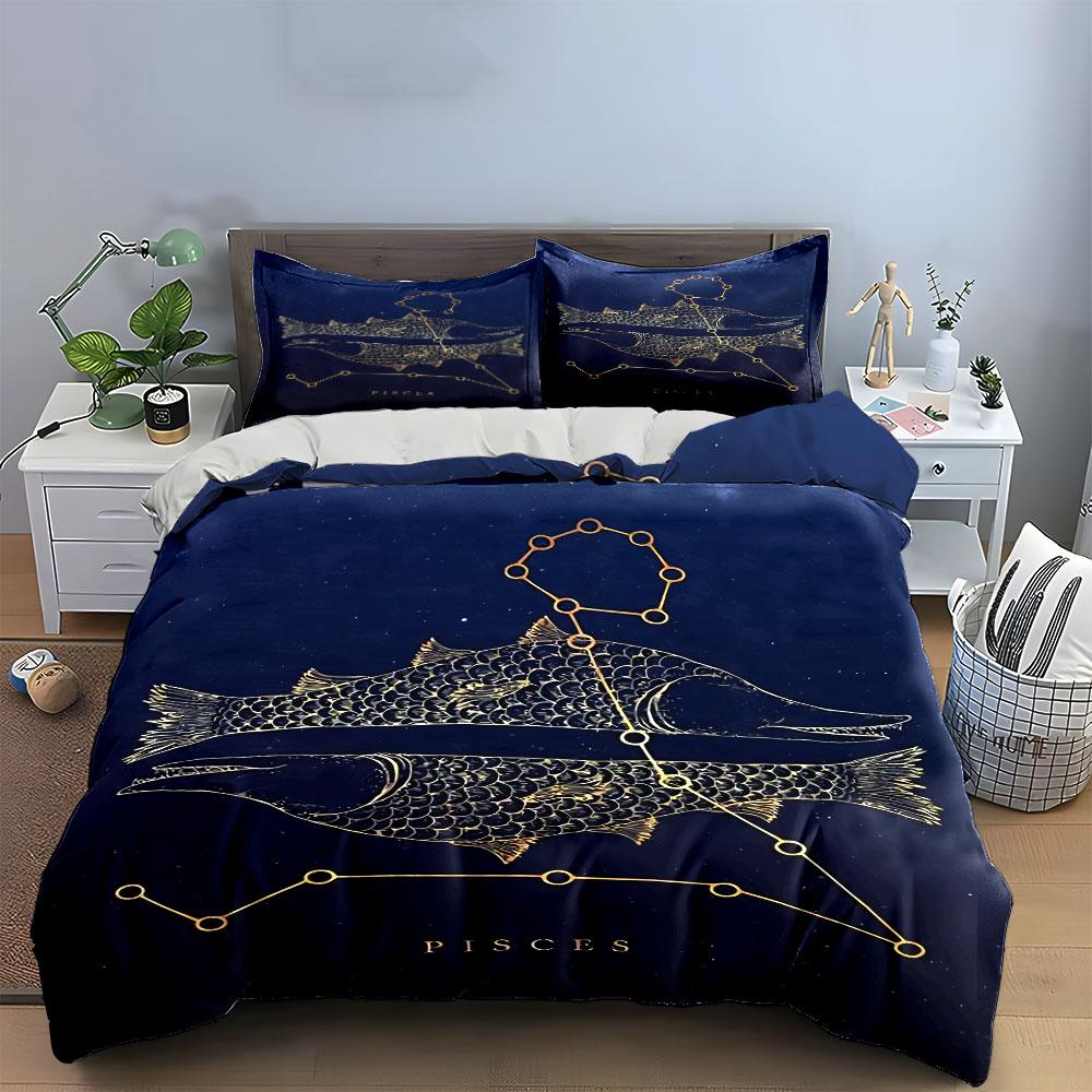 Pisces Constellation Bedding Set Bedding Duvet Cover Set Duvet Cover Pillowcases (1 * Duvet Cover 2 * Pillowcases, without duvet insert)