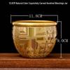Brass Rice Jar: Home Decoration Treasure Basin with Hundred Blessings Couplet