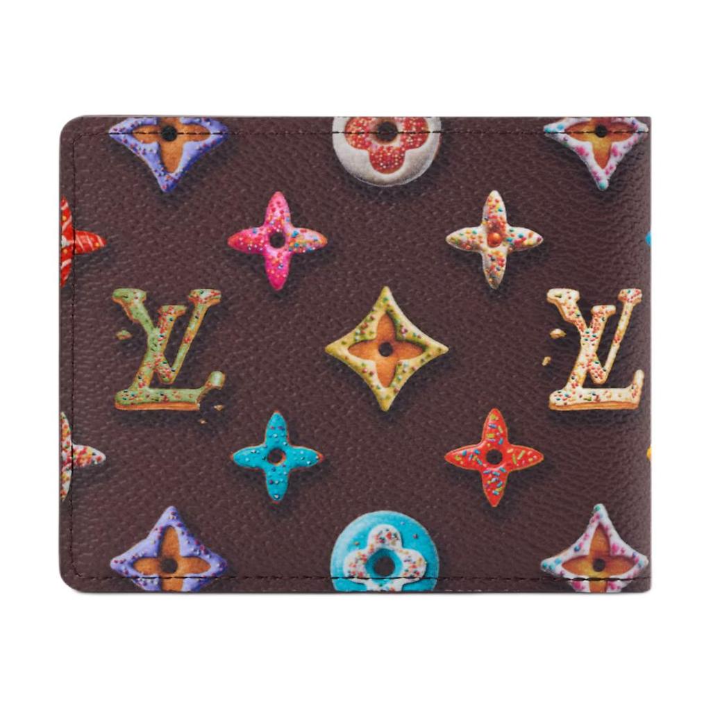 Louis Vuitton Slender Monogram Donuts Coated Canvas Wallet Men wallet Chocolate M28283