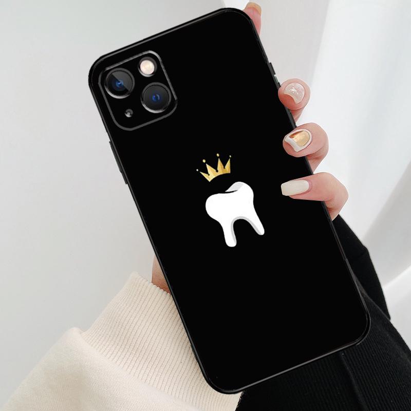 Милый Чехол для Телефона с Зубом Стоматолога для iPhone 17 Pro Max 16 15 14 11 12 13 Pro Max mini 15 16 Plus 16e 17 Air Cover